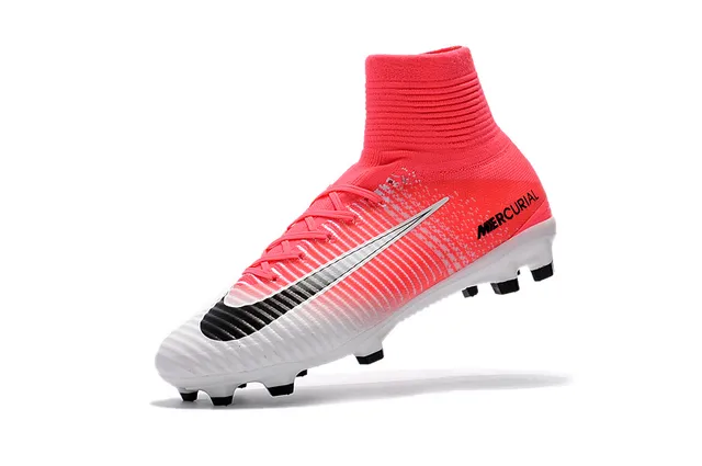 Nike Mercurial High-Cut Gradient Pink White Firm-Ground Soccer Shoes 4
