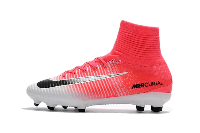 Nike Mercurial High-Cut Gradient Pink White Firm-Ground Soccer Shoes 5