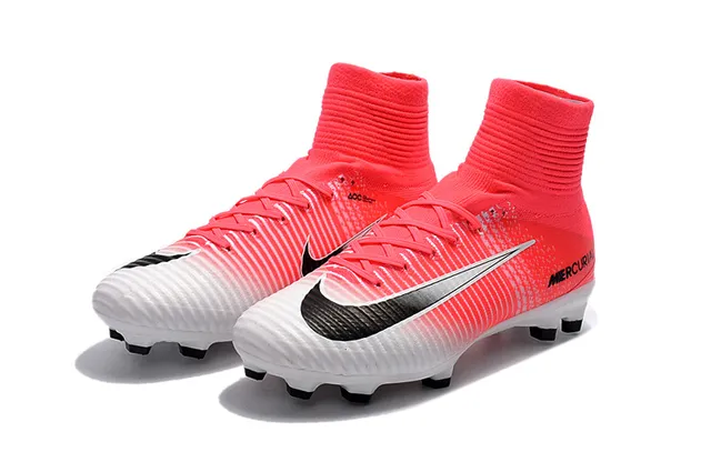 Nike Mercurial High-Cut Gradient Pink White Firm-Ground Soccer Shoes 6