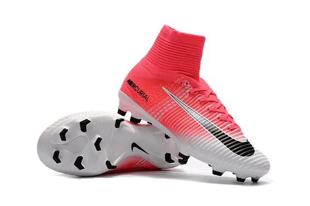 Nike Mercurial High-Cut Gradient Pink White Firm-Ground Soccer Shoes 9