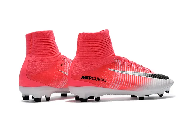 Nike Mercurial High-Cut Gradient Pink White Firm-Ground Soccer Shoes 10