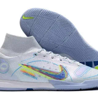 Nike Mercurial Indoor White Blue Multicolor Indoor Soccer Shoes