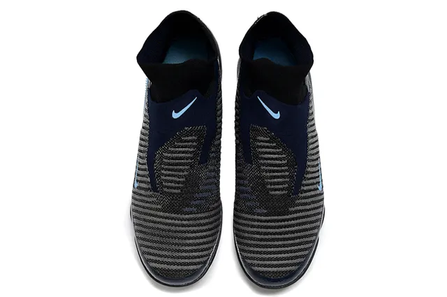 Nike Mercurial Superfly Black Navy Sock-Fit Knit Upper Conical Studs Turf Soccer Shoes 2