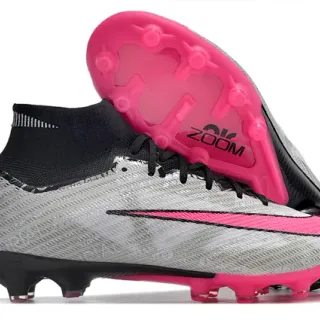 Nike Mercurial Superfly Argent Gris Noir Rose Terrain ferme Chaussures de football