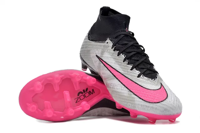 Nike Mercurial Superfly चांदी धूसर काला गुलाबी दृढ़ मिट्टी फुटबॉल जूते 2