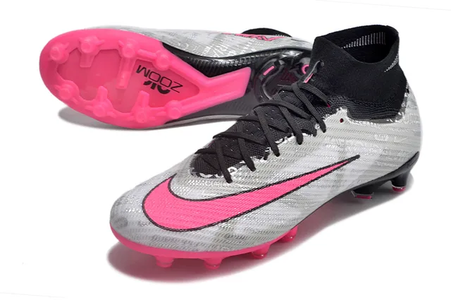 Nike Mercurial Superfly चांदी धूसर काला गुलाबी दृढ़ मिट्टी फुटबॉल जूते 3