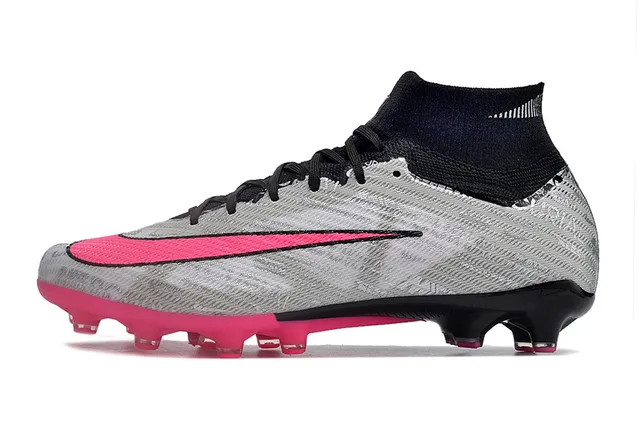 Nike Mercurial Superfly चांदी धूसर काला गुलाबी दृढ़ मिट्टी फुटबॉल जूते 6