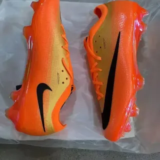 Nike Mercurial Vapor Laranja Ouro Low Cut Empeine Sintético Cadarço Assimétrico Firm Ground Chuteiras de Futebol