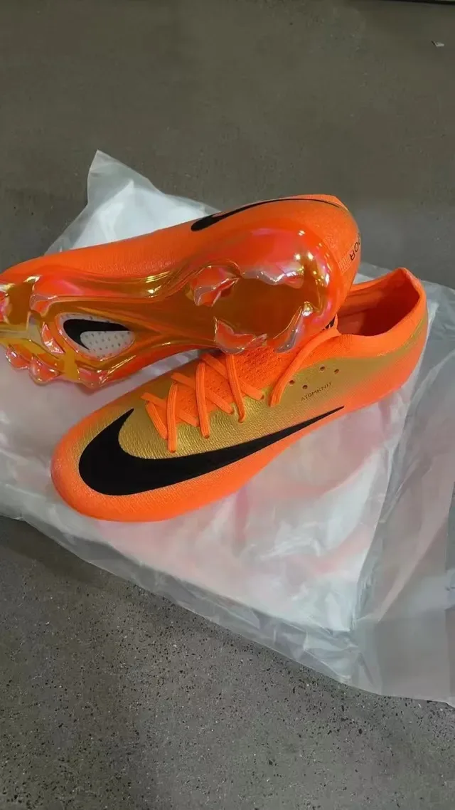 Nike Mercurial Vapor Naranja Oro Low Cut Empeine Sintético Cordones Asimétricos Firm Ground Zapatos de Fútbol 2