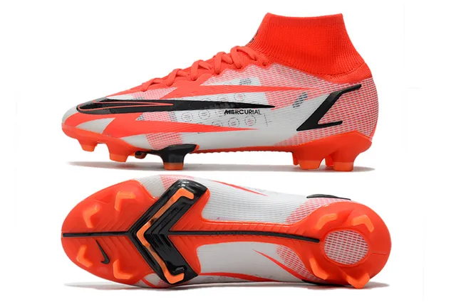Nike Mercurial Vapor Laranja Branco Preto Solo firme sapatos de futebol 9