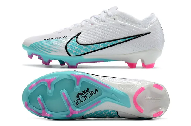 Nike Mercurial Vapor White Blue Knit Upper Low-Cut Collar Firm-Ground Soccer Shoes 2