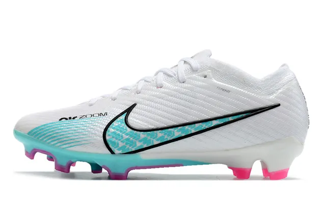 Nike Mercurial Vapor White Blue Knit Upper Low-Cut Collar Firm-Ground Soccer Shoes 5