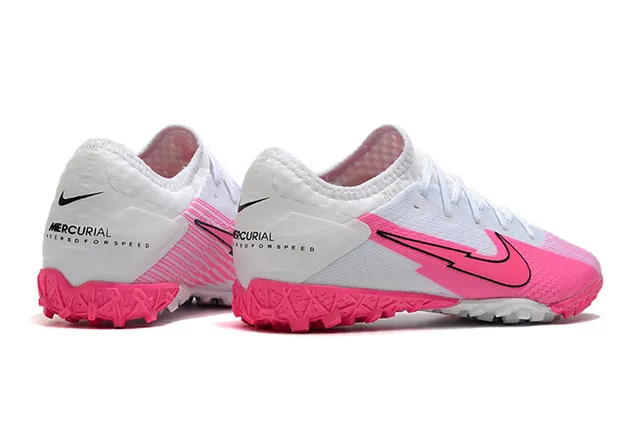 Nike Mercurial Vapor Blanc Rose Coupe Basse Haut Tricot Graphique Éclair Chaussures de Football Turf 12