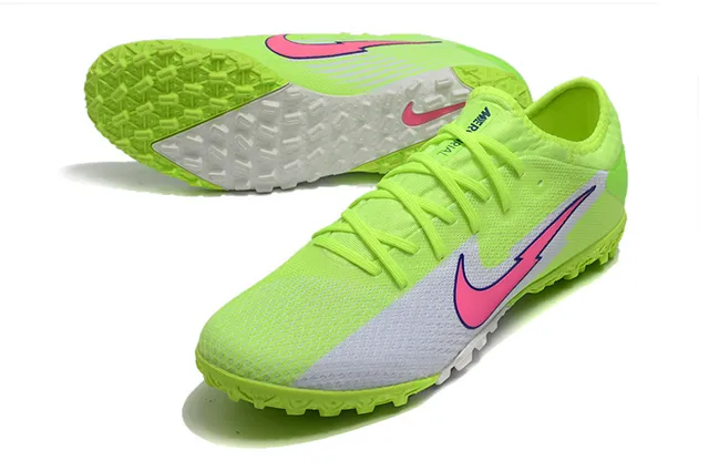 Nike Mercurial Vapor Blanc Rose Coupe Basse Haut Tricot Graphique Éclair Chaussures de Football Turf 17