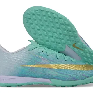 Chuteira Nike Mercurial Velocé Ultra Iridiscente Teal Gold Turf