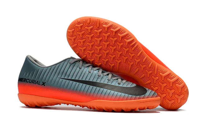 Nike Mercurial X Sapatos de Futebol Azul e Neón Lime para Gramado 23