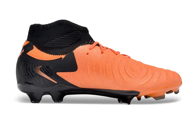 Nike नारंगी काली उच्च-कट सॉक-फिट कॉलर सिंथेटिक टेक्स्चर्ड अपर फर्म-ग्राउंड सोकर शूज 7