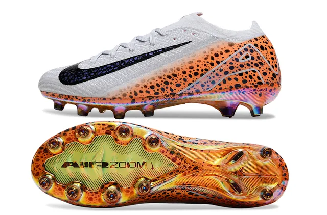 Nike কমলা কালো লো-কাট সক-ফিট আপার স্পেকলড প্রিন্ট ফার্ম-গ্রাউন্ড সকার জুতা 6