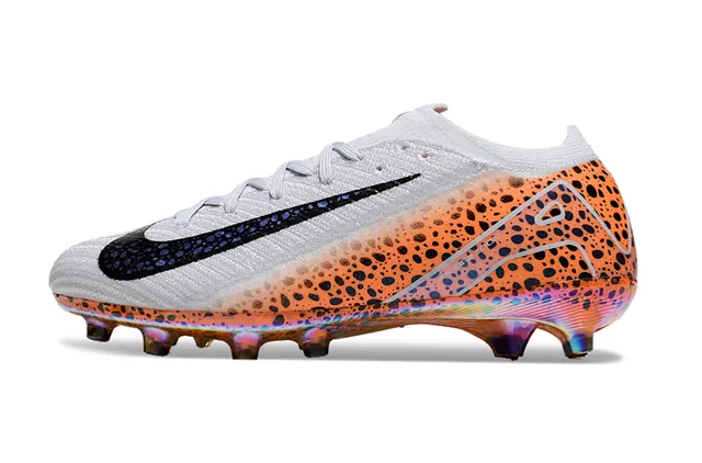 Nike কমলা কালো লো-কাট সক-ফিট আপার স্পেকলড প্রিন্ট ফার্ম-গ্রাউন্ড সকার জুতা 7