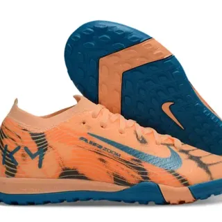 Nike Chuteira de futebol turf laranja azul upper malha impressão gráfica