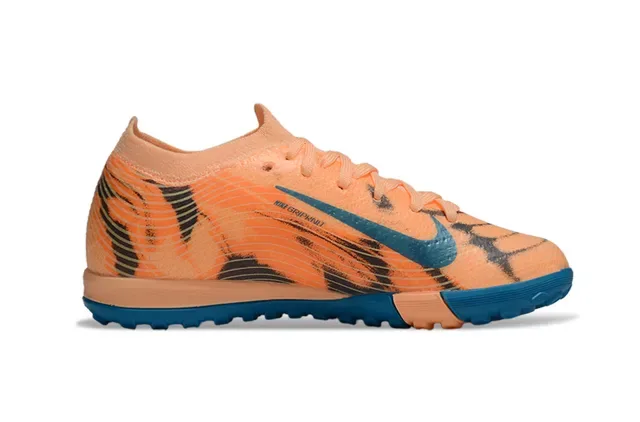 Nike Chuteira de futebol turf laranja azul upper malha impressão gráfica 2