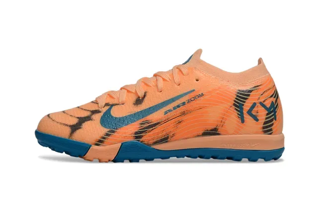 Nike Chuteira de futebol turf laranja azul upper malha impressão gráfica 3