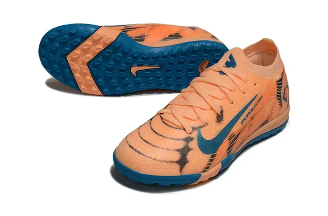 Nike Chuteira de futebol turf laranja azul upper malha impressão gráfica 5