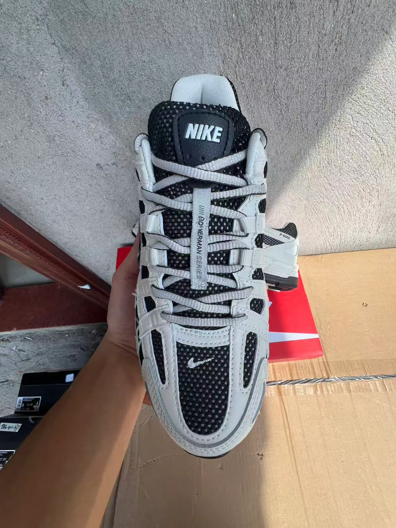 Nike P-6000 White and Black Lifestyle Sneakers 3