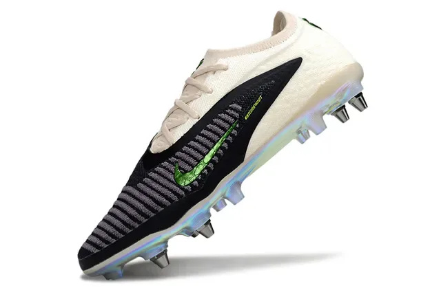 Nike Phantom GT Beige Black Upper Knit Semelle Holographique Firm-Ground Chaussures de Football 3