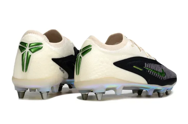 Nike Phantom GT Beige Black Upper Knit Semelle Holographique Firm-Ground Chaussures de Football 5