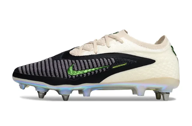 Nike Phantom GT Beige Black Upper Knit Semelle Holographique Firm-Ground Chaussures de Football 7
