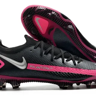 Nike Phantom GT Black Pink Silver Firm-Ground Soccer Shoes