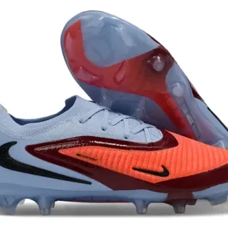 Nike Phantom GT Azul e Laranja Upper Knit Dynamic Midfoot Cage Firm-Ground Tênis de Futebol