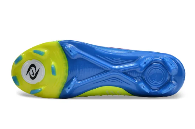 Nike Phantom GT Azul Amarillo Bajo Corte Cuello Ajuste Calcetín Cordones Asimétricos Firm-Ground Zapatos de Fútbol 6