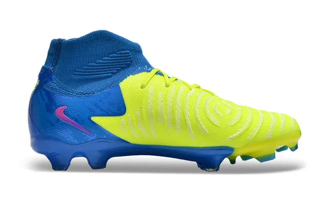 Nike Phantom GT Azul Amarillo Bajo Corte Cuello Ajuste Calcetín Cordones Asimétricos Firm-Ground Zapatos de Fútbol 7