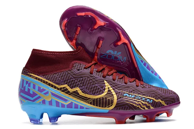 Nike Phantom GT Sapatos de futebol com upper dourado rosa metálico cobre, cano alto, gola de meias, gramado artificial 4