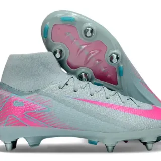नाइके फैंटम जीटी Gray Pink High-Cut Sock-Fit Collar Firm-Ground फुटबॉल जूते