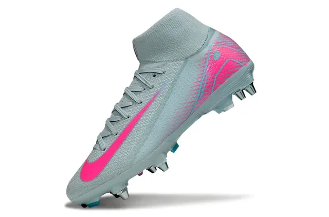 नाइक फैंटम जिटि Gray Pink High-Cut Sock-Fit Collar Firm-Ground फुटबॉल जुता 3