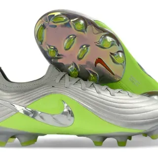 Nike Phantom GT prata metálica e verde neon firm-ground sapatos de futebol