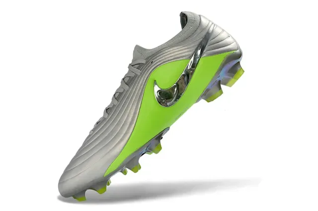 Nike Phantom GT prata metálica e verde neon firm-ground sapatos de futebol 3