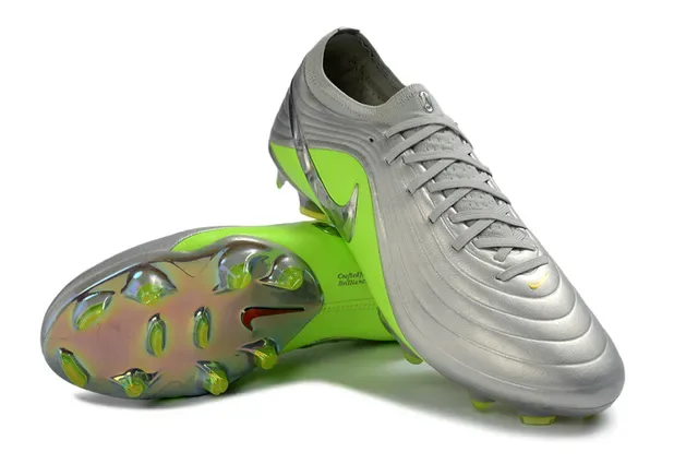 Nike Phantom GT prata metálica e verde neon firm-ground sapatos de futebol 4