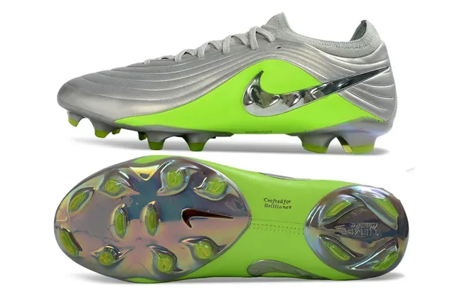 Nike Phantom GT prata metálica e verde neon firm-ground sapatos de futebol 6