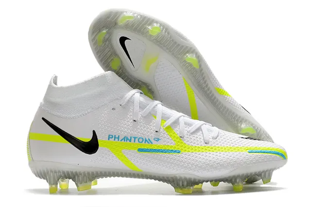 Nike Phantom GT White Green منخفض القطع كولار جوارب أرض صلبة أحذية كرة القدم 2