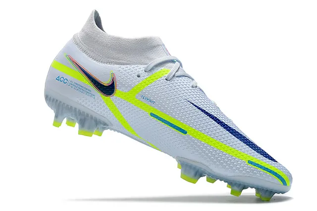 Nike Phantom GT White Green منخفض القطع كولار جوارب أرض صلبة أحذية كرة القدم 4