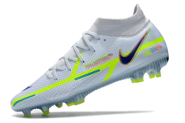 Nike Phantom GT White Green منخفض القطع كولار جوارب أرض صلبة أحذية كرة القدم 5