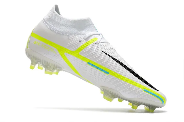 Nike Phantom GT White Green منخفض القطع كولار جوارب أرض صلبة أحذية كرة القدم 10