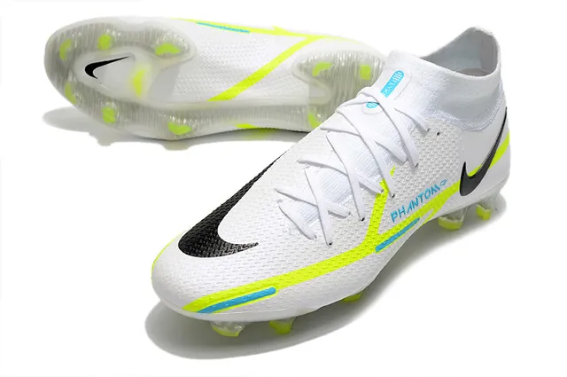 Nike Phantom GT White Green منخفض القطع كولار جوارب أرض صلبة أحذية كرة القدم 13