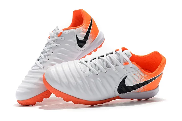 Nike Phantom GT Branco e Laranja Superior Texturizada Sintética Antepé Acolchoado Sapatos de Futebol para Grama Artificial 12