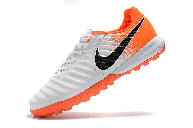 Nike Phantom GT Branco e Laranja Superior Texturizada Sintética Antepé Acolchoado Sapatos de Futebol para Grama Artificial 14