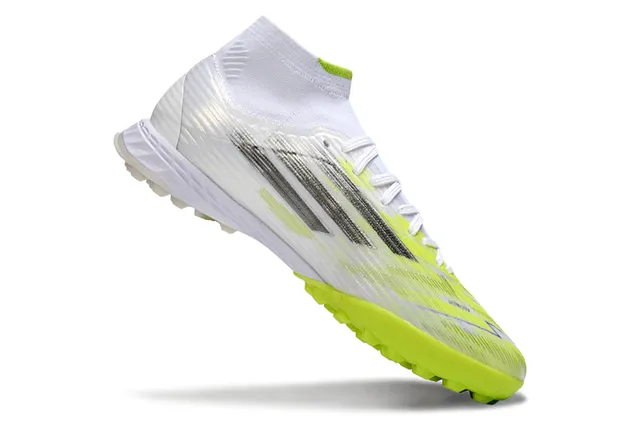 Nike Phantom GT Blanco y Amarillo Alta Corte Ajuste de Calcetín Superior Césped Artificial Zapatos de Fútbol 2